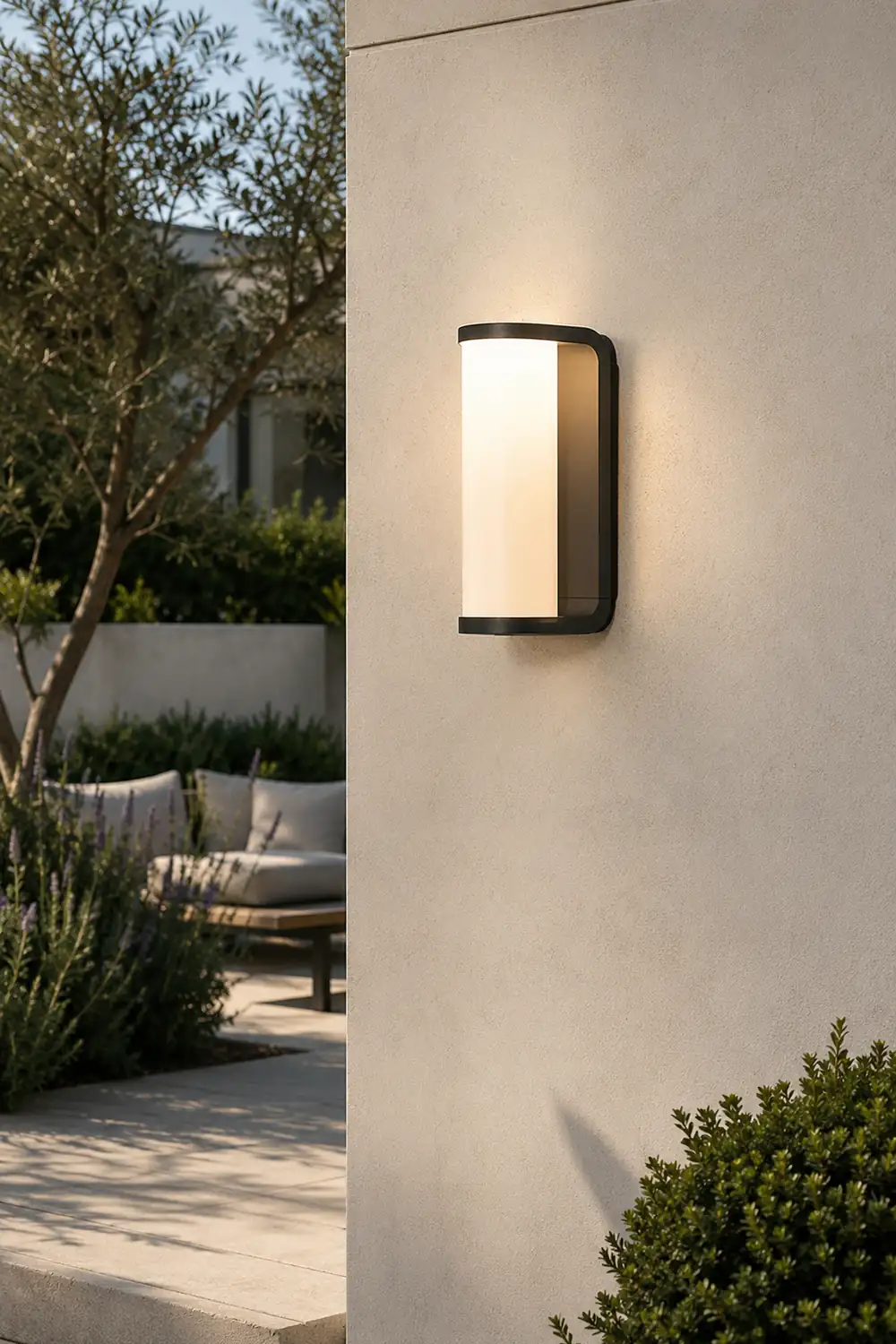 Orr Mondern Cylindrical Metal Outdoor Wall Lamp, Black - Lumpaz