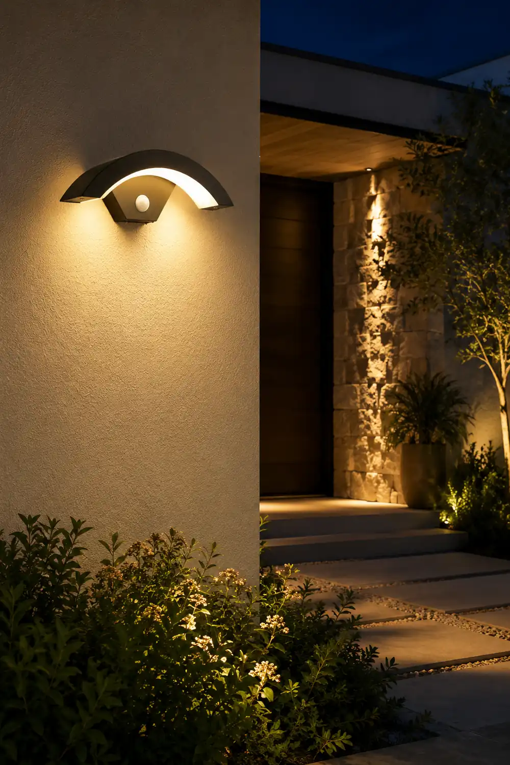 Orr Nordic Arc Metal LED Outdoor Wall Lamp, Black - Lumpaz