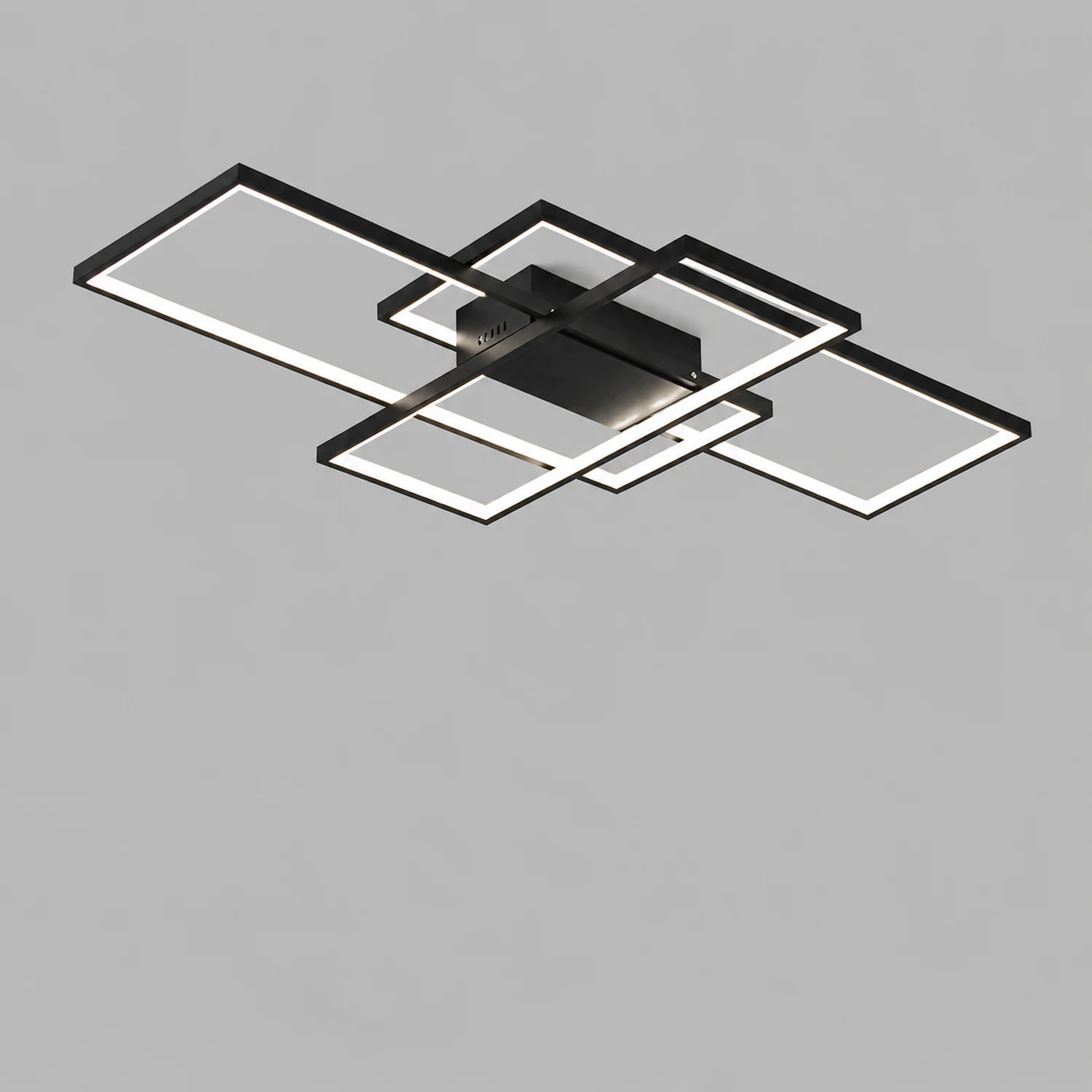 Bouvet Modern Metal Multi Rectangular Flush Mount Ceiling Light, Black/White - Lumpaz