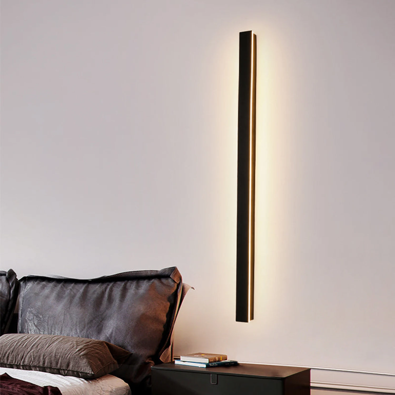 Edge Ripple Minimalist Linear Metal Outdoor Wall Lamp Black Balcony/Terrace - Lumpaz