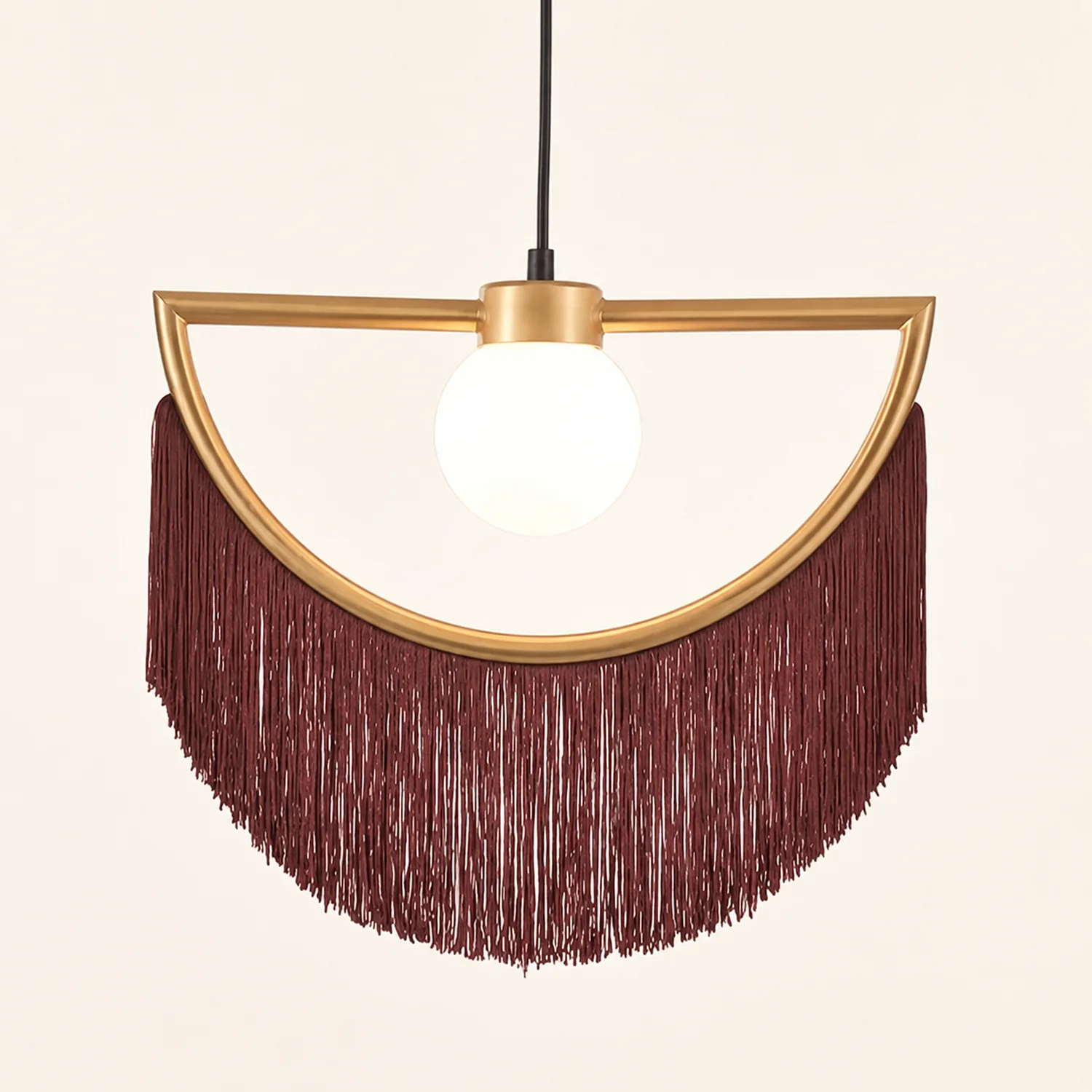 Minori Retro Fringe Fabric Pendant Light - Lumpaz