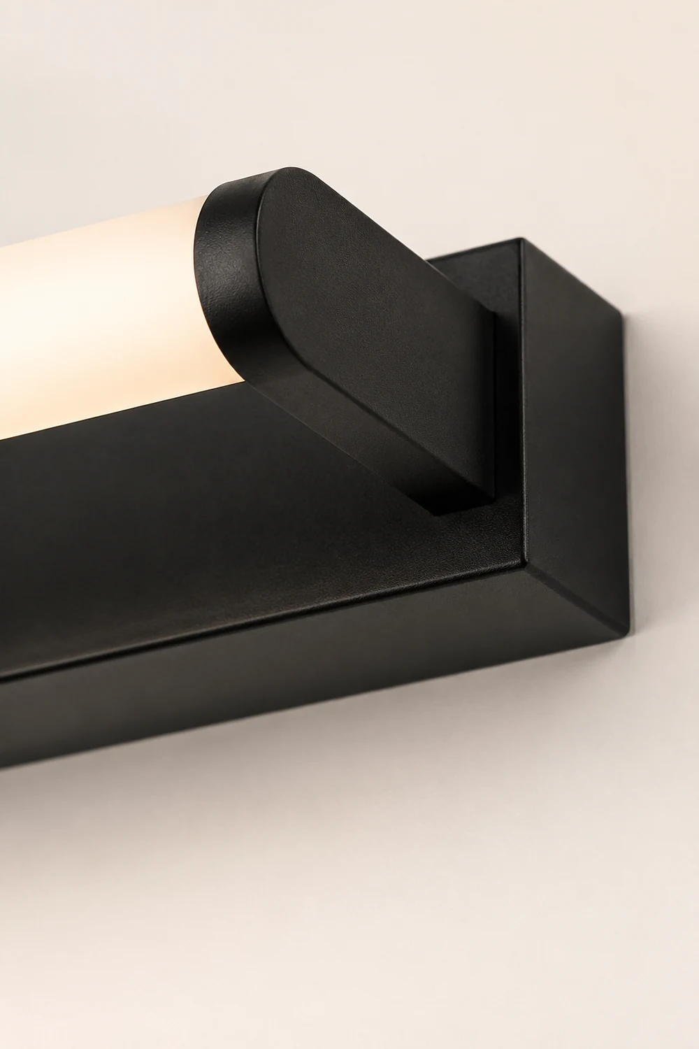 Leigh Minimalist Linear Cylindrical Metal/Acrylic Wall Lamp, Black, Bathroom - Lumpaz