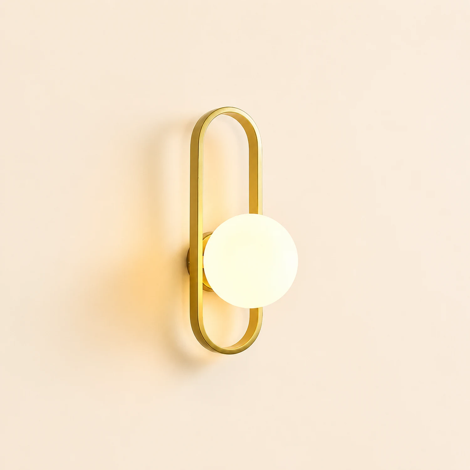Valentina Modern Globe Bedside Wall Lamp Mount for Bedroom & Reading Room, Gold/Black - Lumpaz
