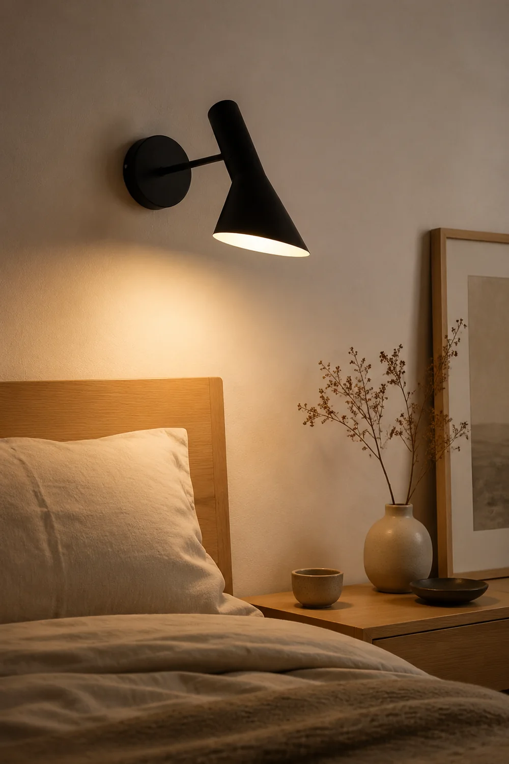 Brady Modern Cone Metal Wall Lamp, Black/White - Lumpaz