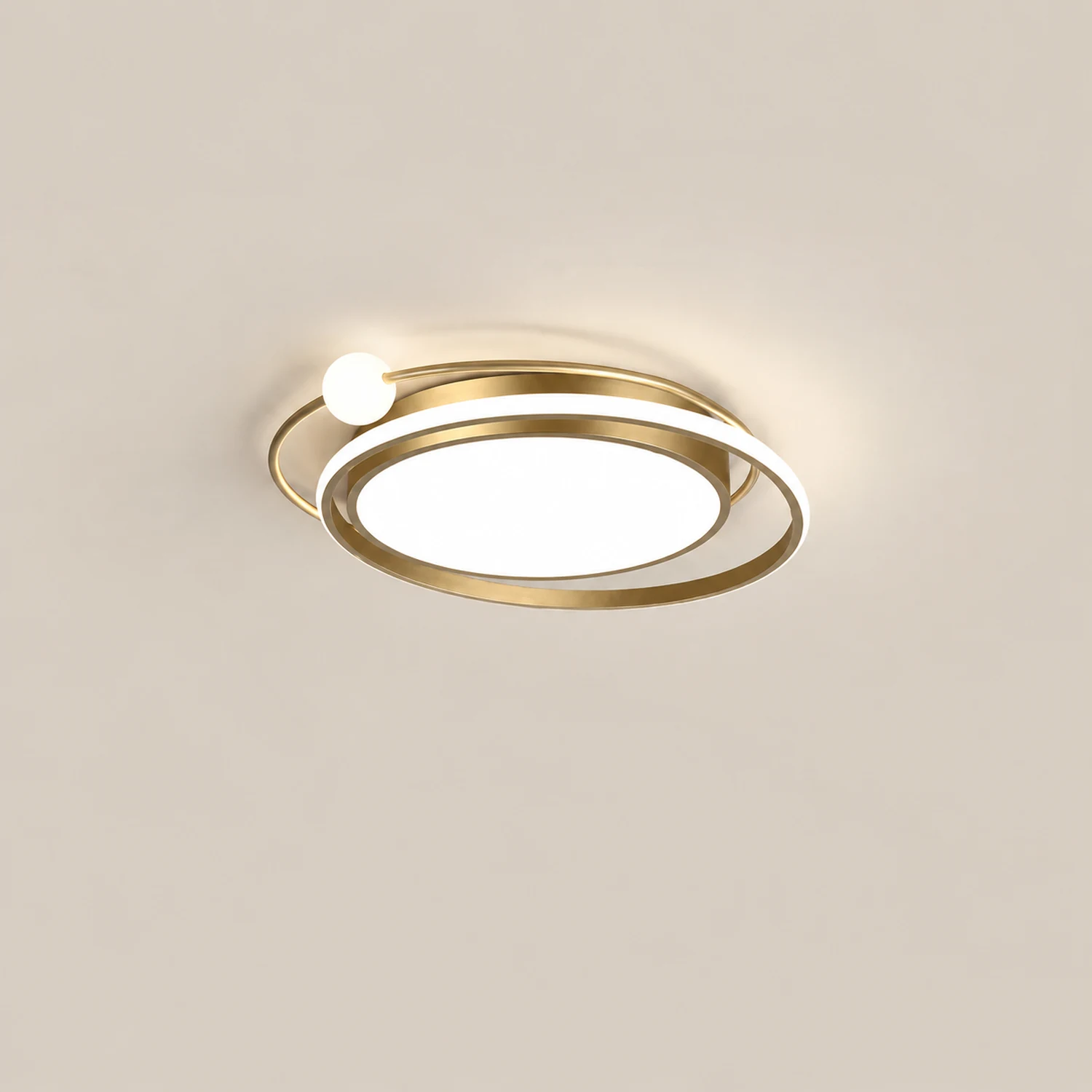 Lacey Modern Multi Orbit Flush Mount Ceiling Light, Black/Gold - Lumpaz