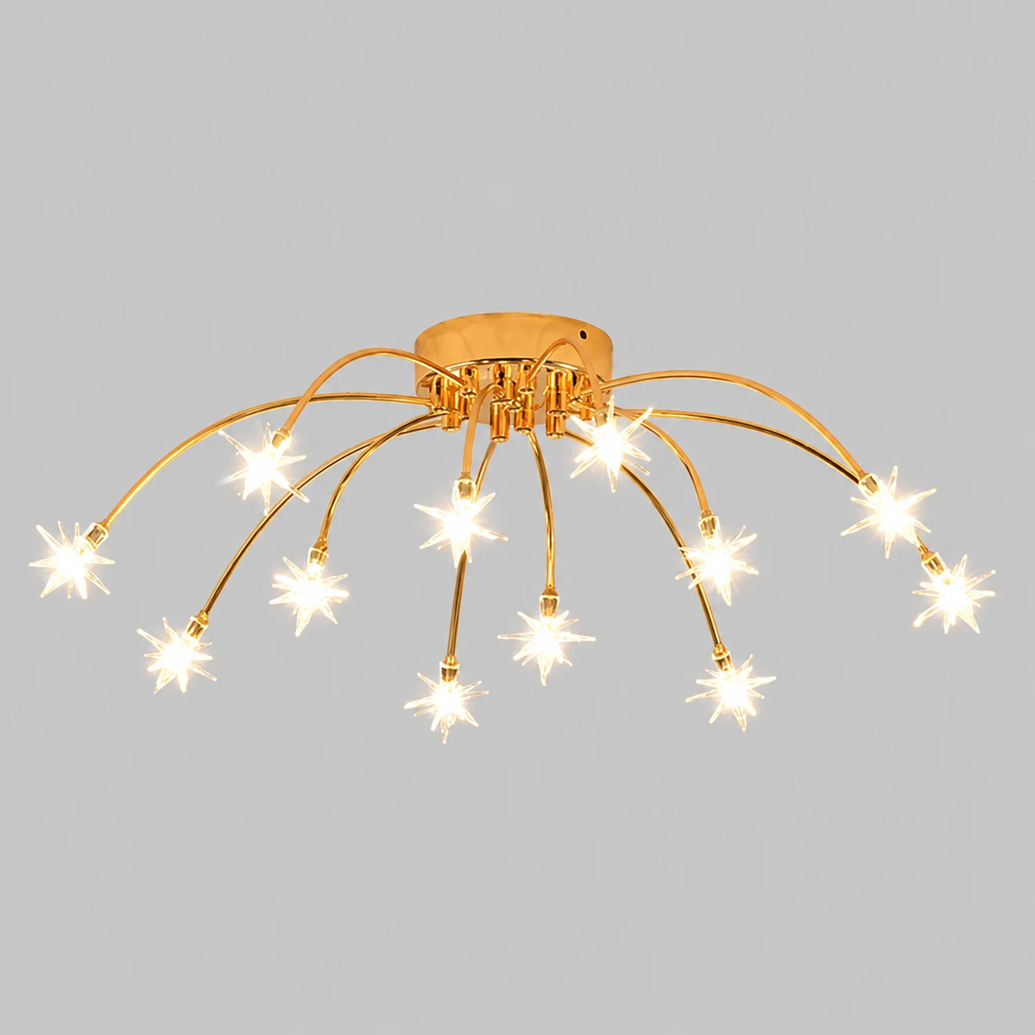 Madina Art Deco Starry Metal/Glass Flush Mount Ceiling Light Black/Gold/Chrome - Lumpaz