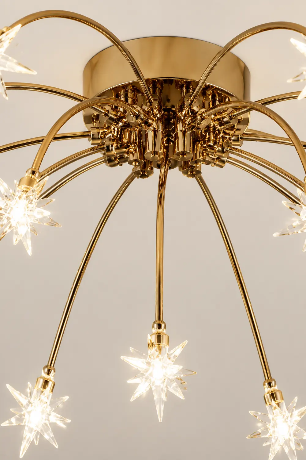 Madina Art Deco Starry Metal/Glass Flush Mount Ceiling Light Black/Gold/Chrome - Lumpaz