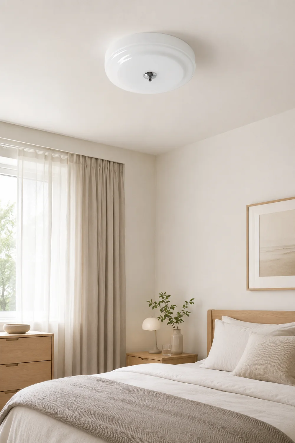Hailie Design Circle LED Ceiling Light Metal/Glass White Bedroom/Living Room - Lumpaz