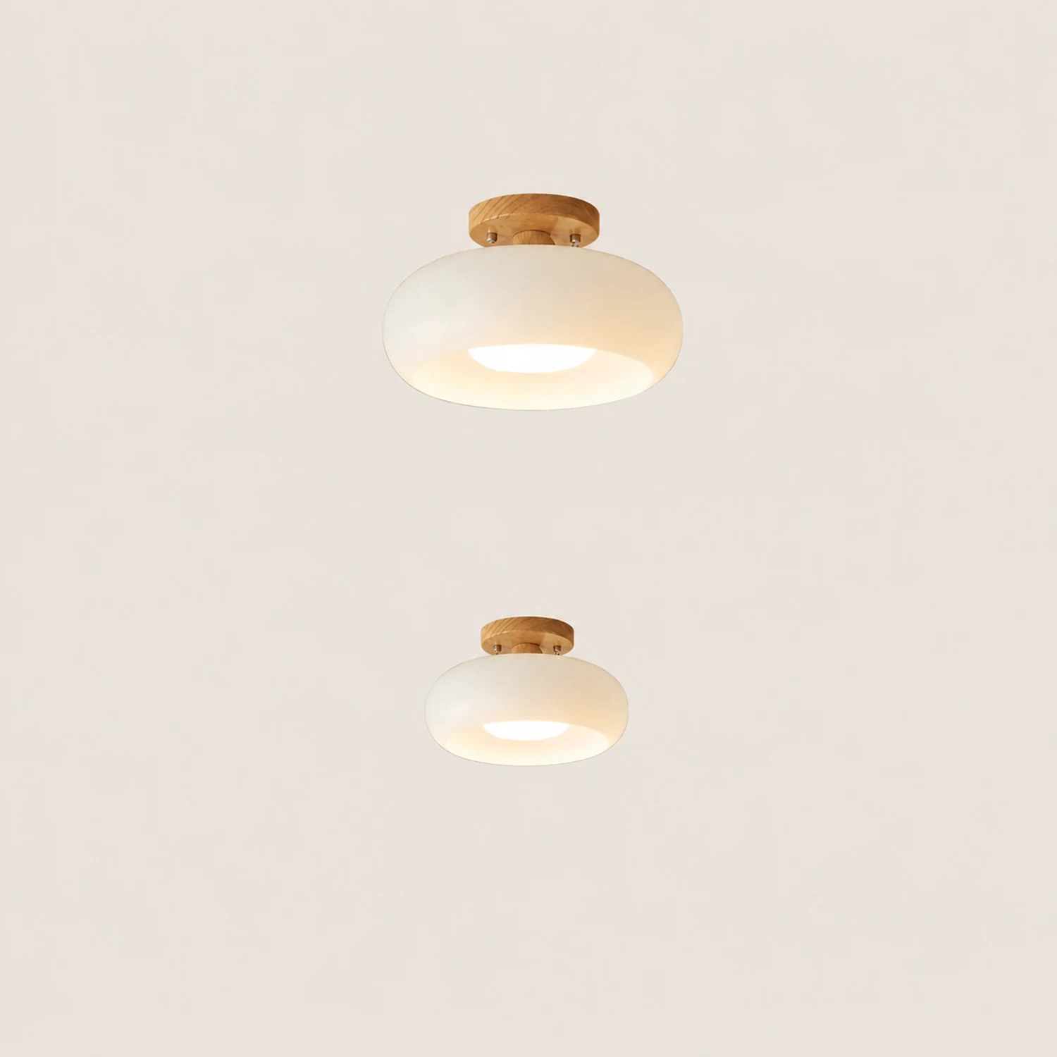 Hailie Modern LED Flush Mount Ceiling Light White Yellow Metal Living Room - Lumpaz