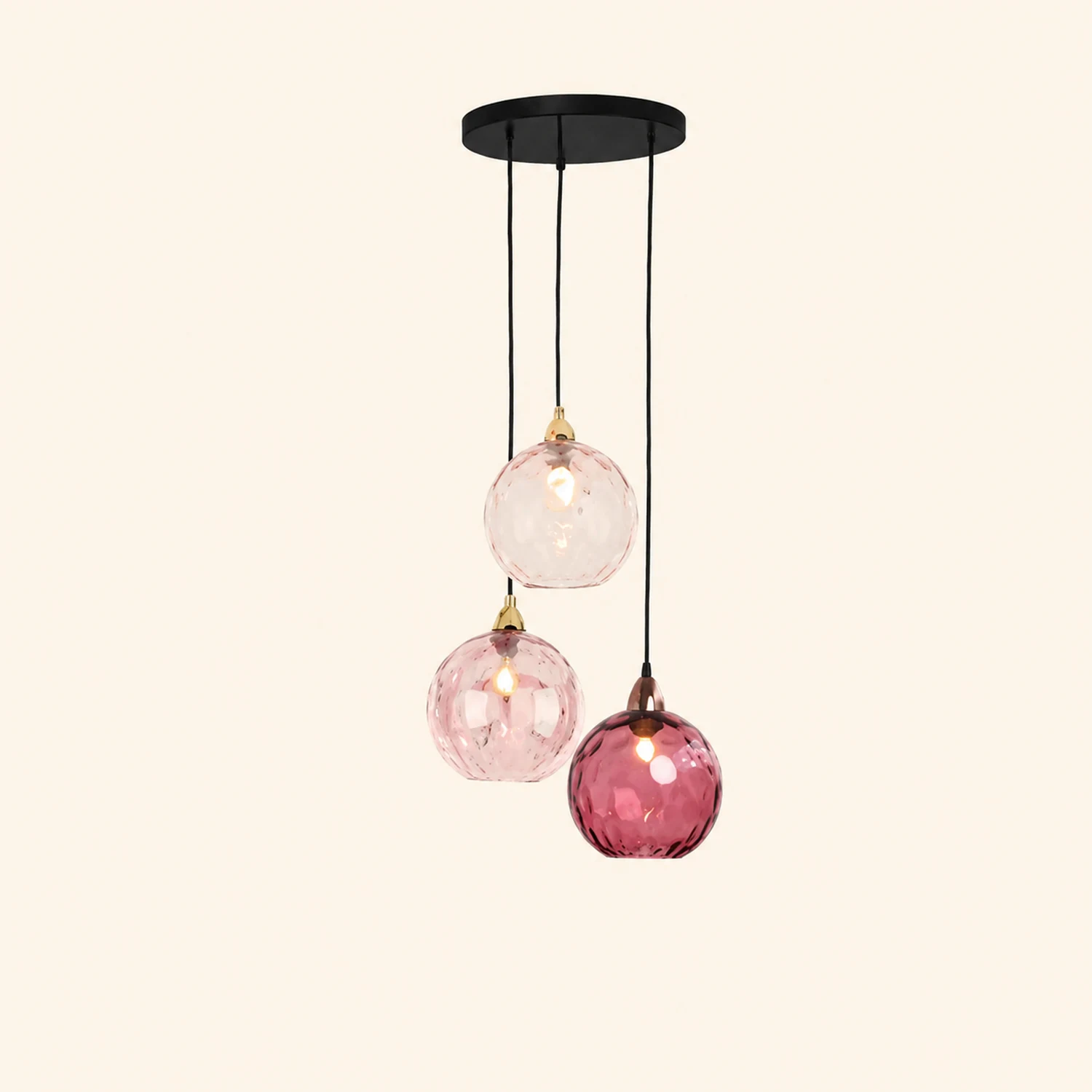 Hailie Colorful Glass Ball Pendant Lights Water Ripple - Lumpaz