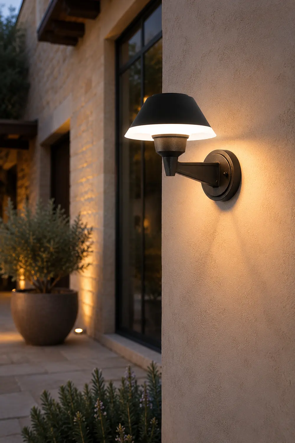 Carins Modern Bowl Metal/Acrylic Outdoor Waterproof Wall Lamp, Black - Lumpaz