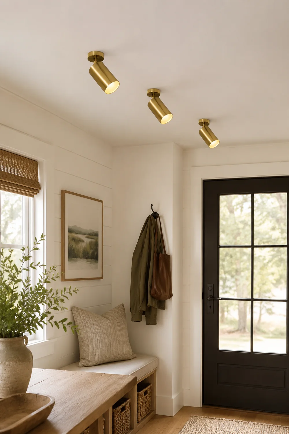 Freja Moderno Gold Cylinder Spotlight Background Flush Mount Ceiling Light, Metal - Lumpaz