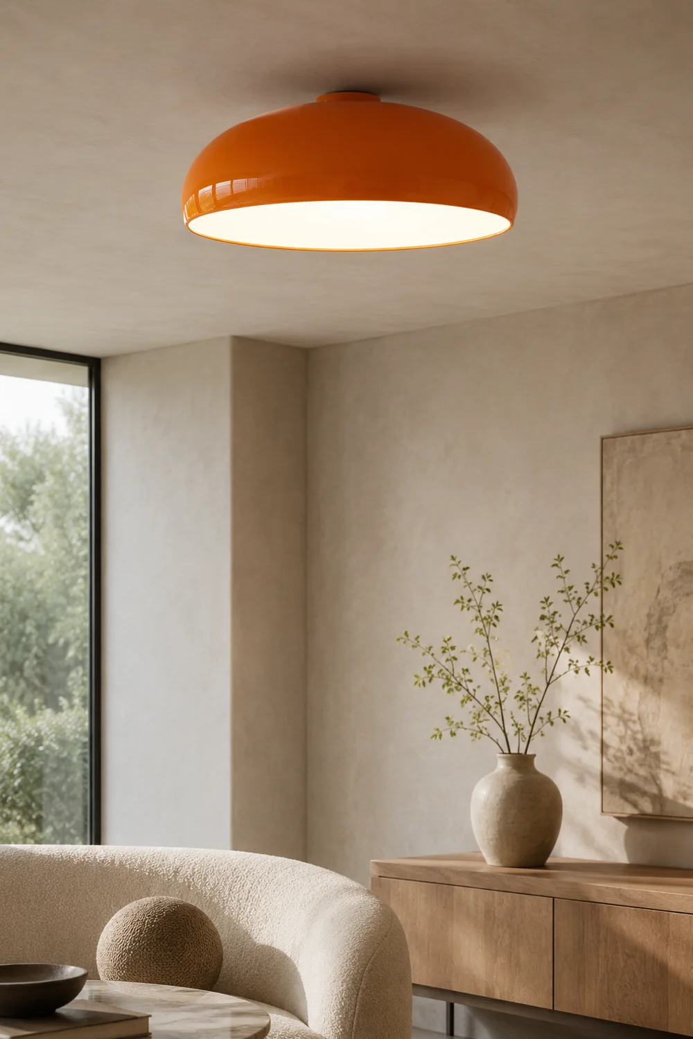 Morandi Vintage LED Ceiling Light White/Black/Red/Orange Metal Bedroom/Living Room - Lumpaz