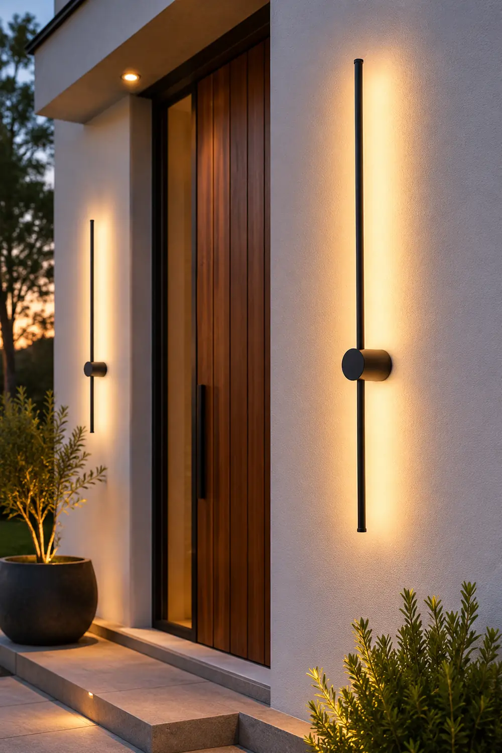 Edge Minimalist Rotatable Linear Outdoor Wall Lamp Black Corridor - Lumpaz