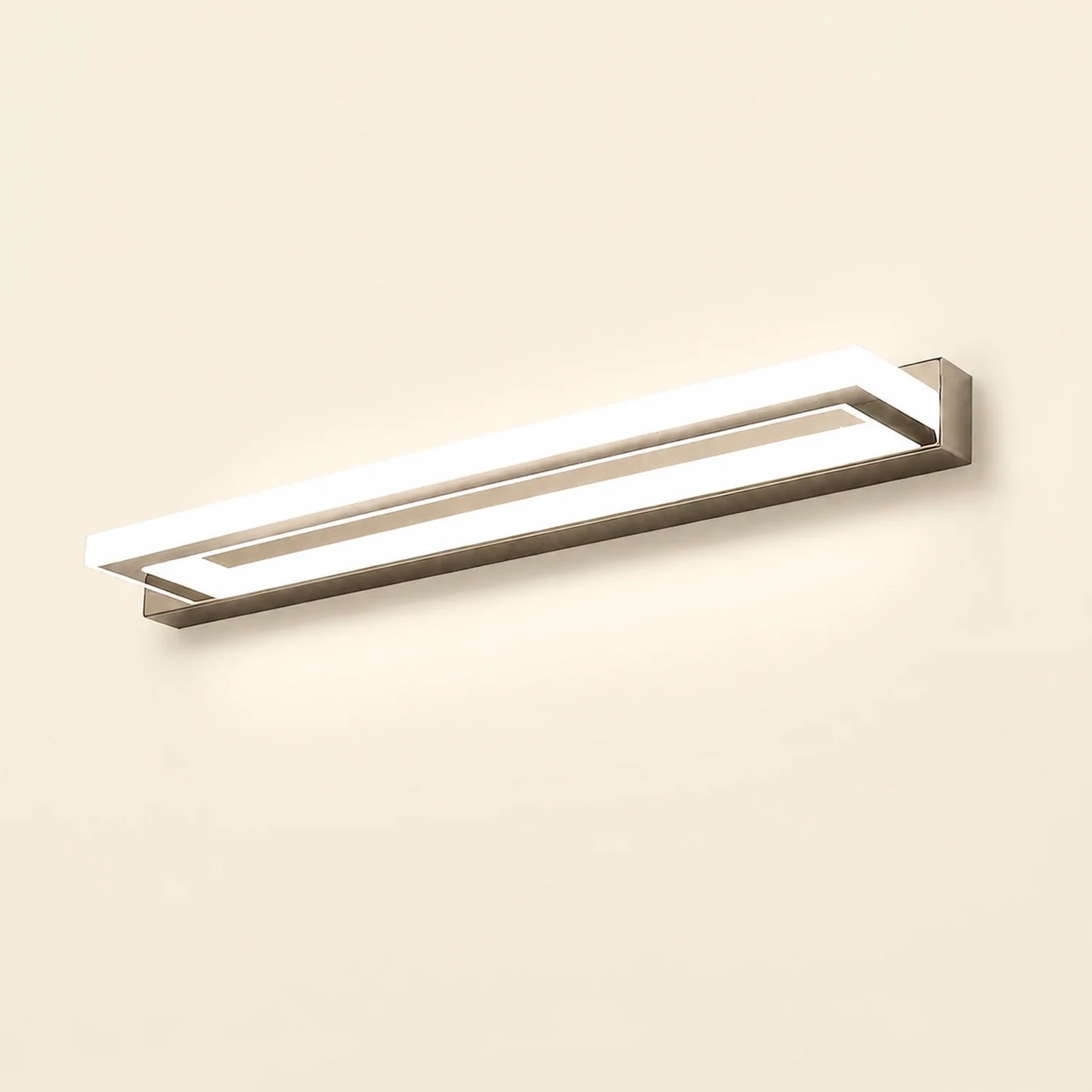 Leigh Rectangular Led Mirror Front Vanity Wall Mount Light, Bathroom, White - Lumpaz