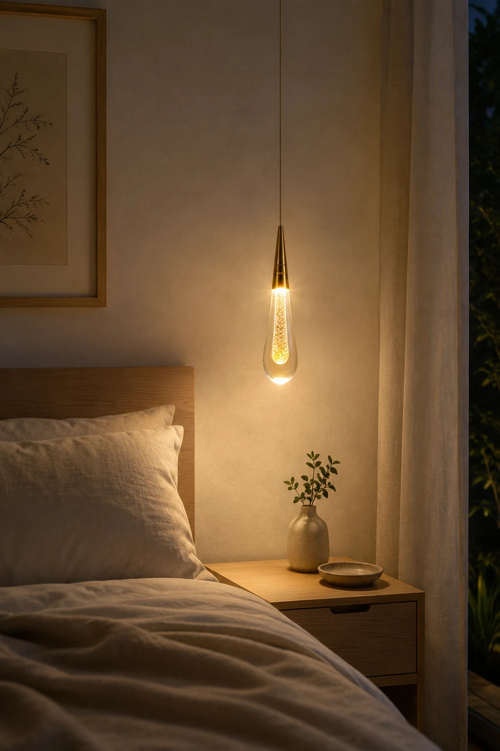 Kristy Modern Designer Teardrop Crystal Pendant Light, Gold - Lumpaz