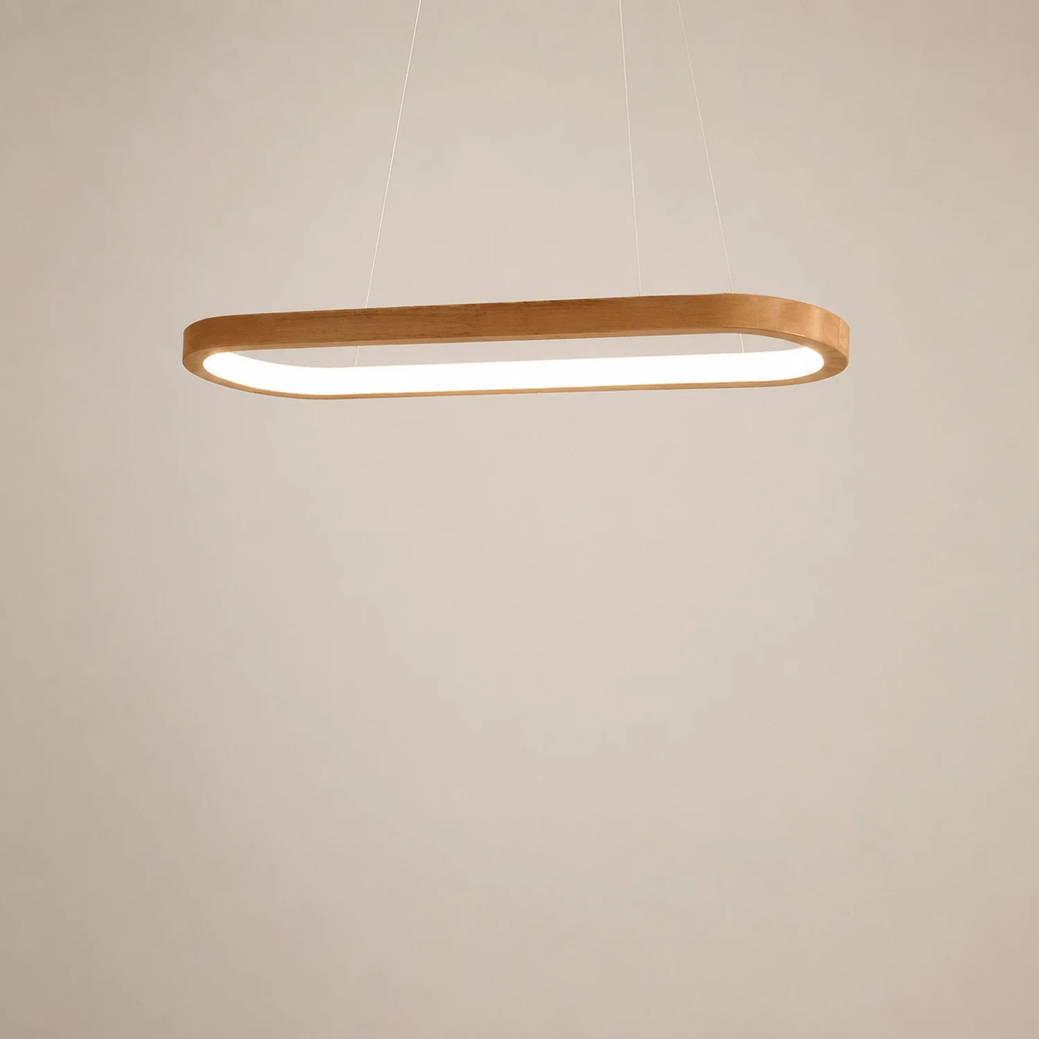Ozawa Contemporary Oval Wooden Pendant Light Dining Room - Lumpaz