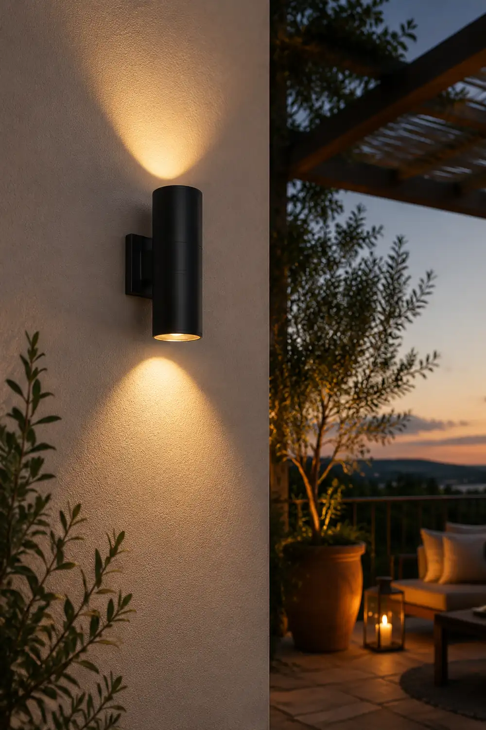 Orr Minimalist Metal Double-headed Outdoor Wall Lamp, Black - Lumpaz