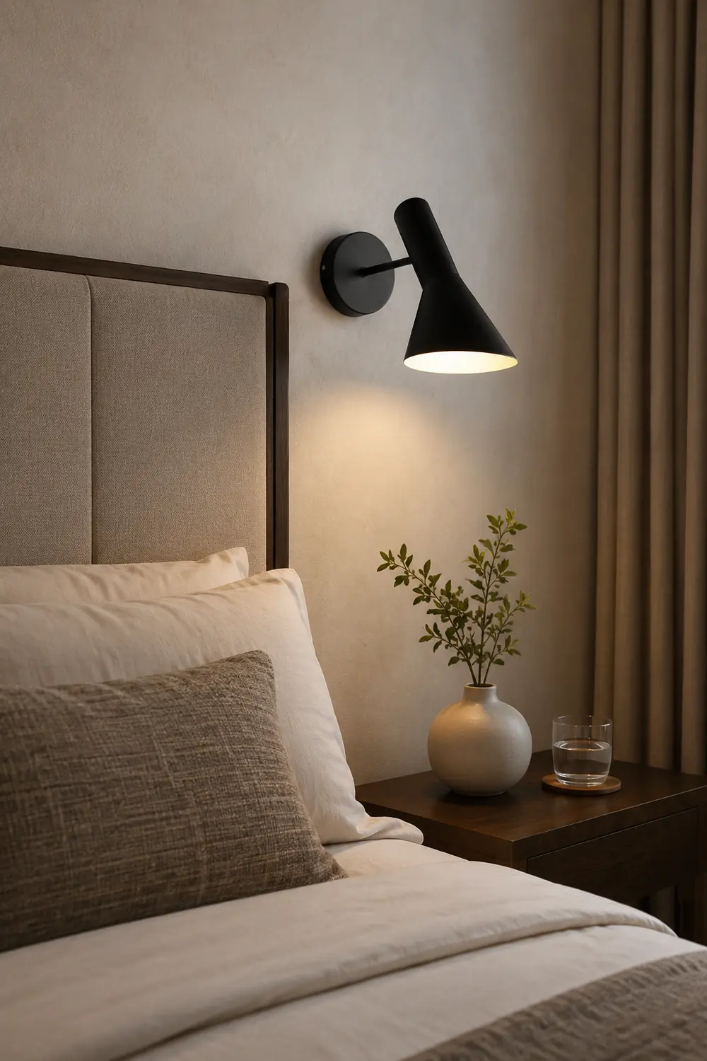 Brady Modern Cone Metal Wall Lamp, Black/White - Lumpaz