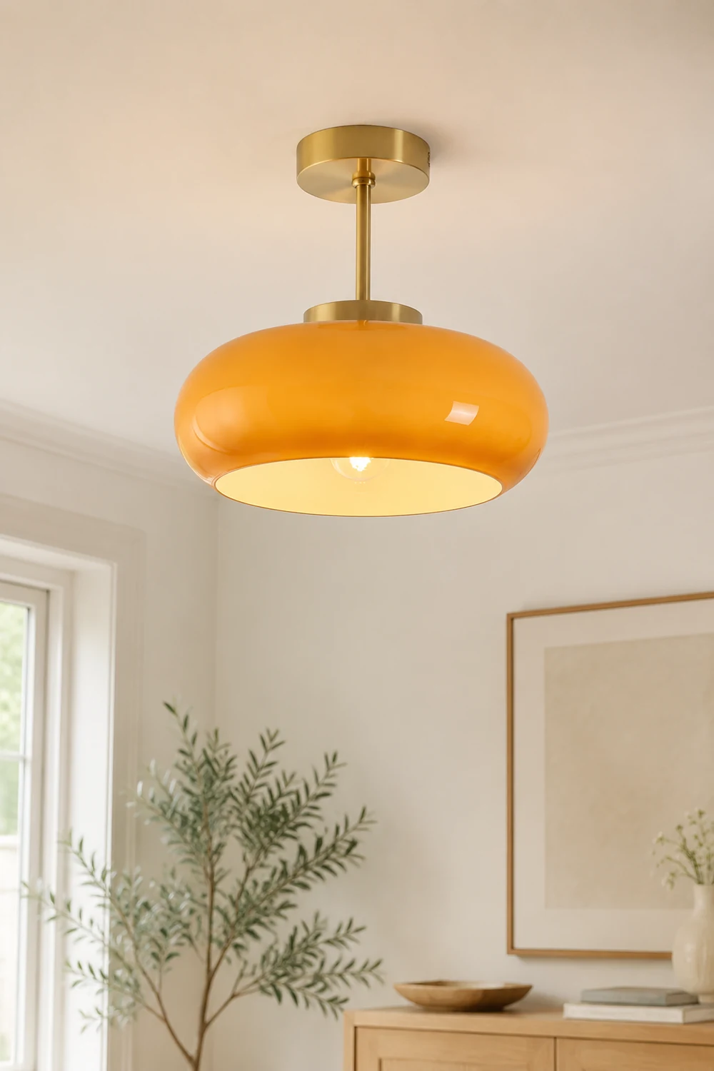 Sanna Modern Semi Flush Mount Ceiling Light, Round - Lumpaz
