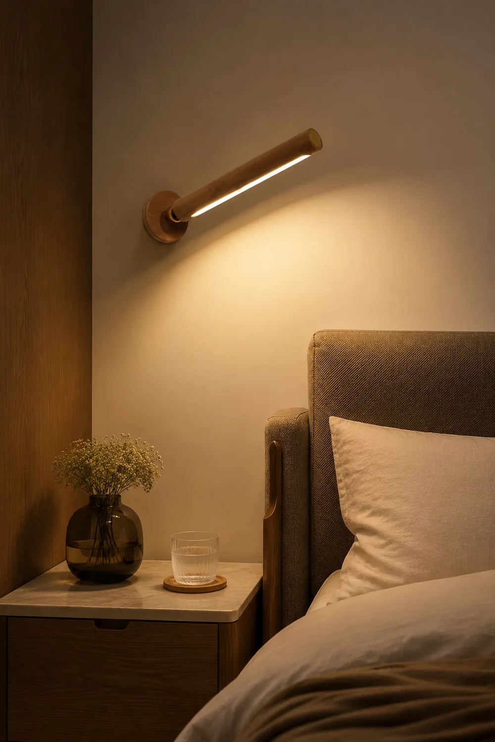 Ozawa Wooden Metal Rotatable/Removable Mounted Wall Lamp, Wood - Lumpaz