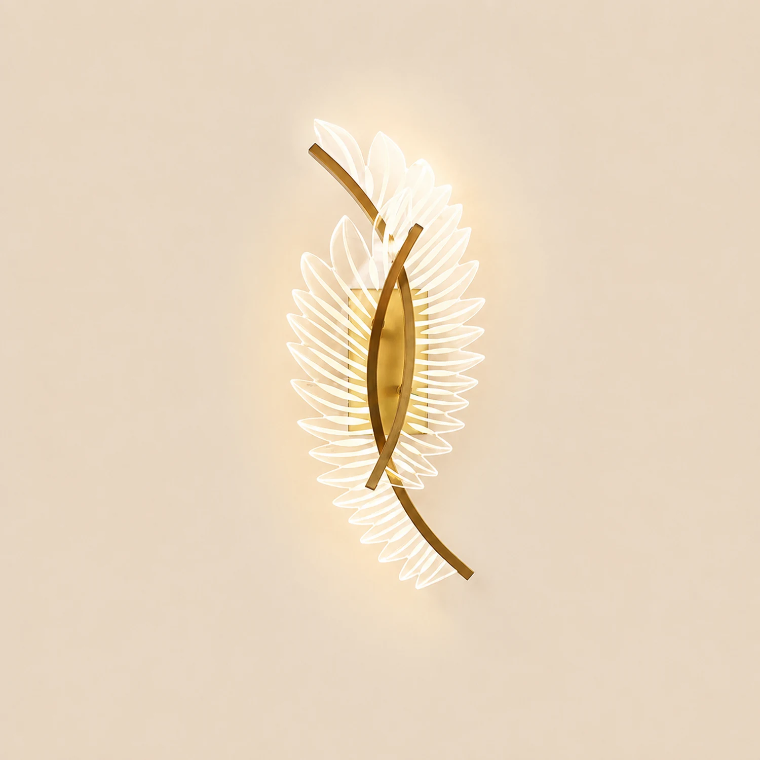 Kristy Modern Crystal Wall Lamp Gold Wings Design Sconce for Bedroom - Lumpaz