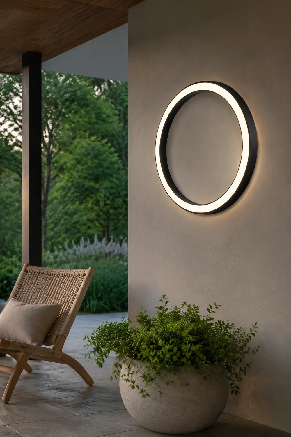 Elif Modern Ring Metal Wall Light, Art, Outdoor - Lumpaz