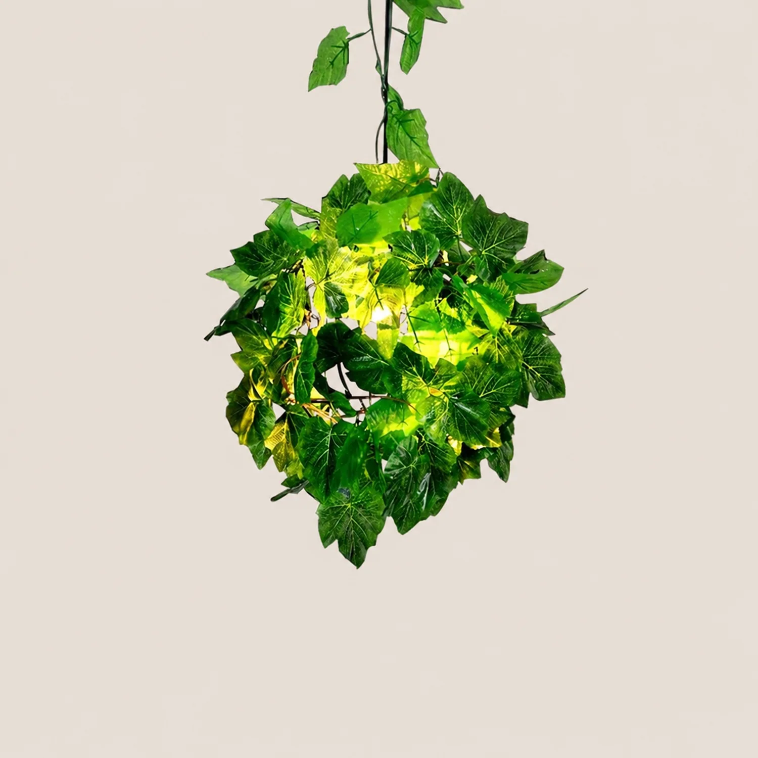 Nest Rustic Plant Art Deco Globe Vine Pendant Light Green Dining Room - Lumpaz