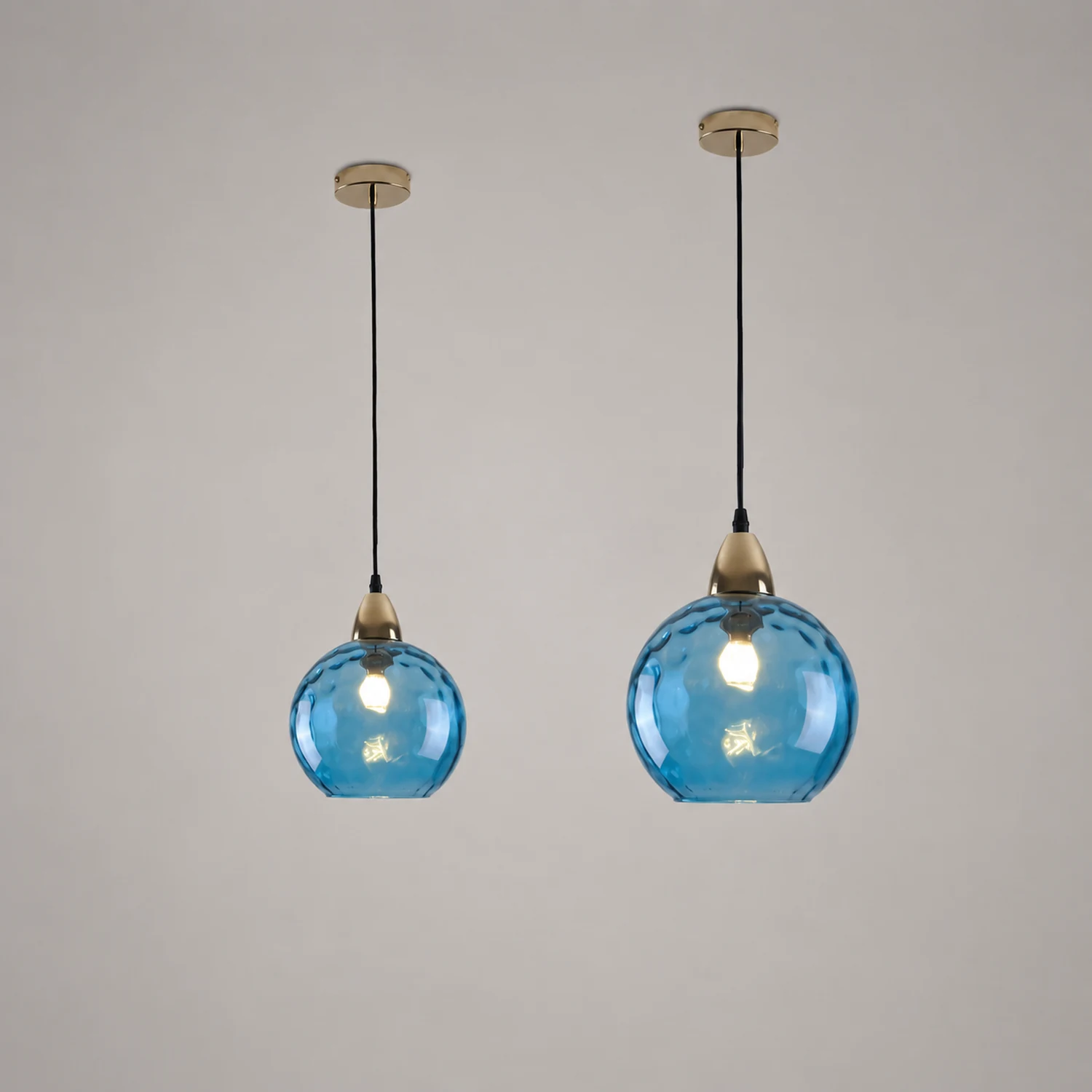 Hailie Colorful Glass Ball Pendant Light Water Ripple Living Room - Lumpaz