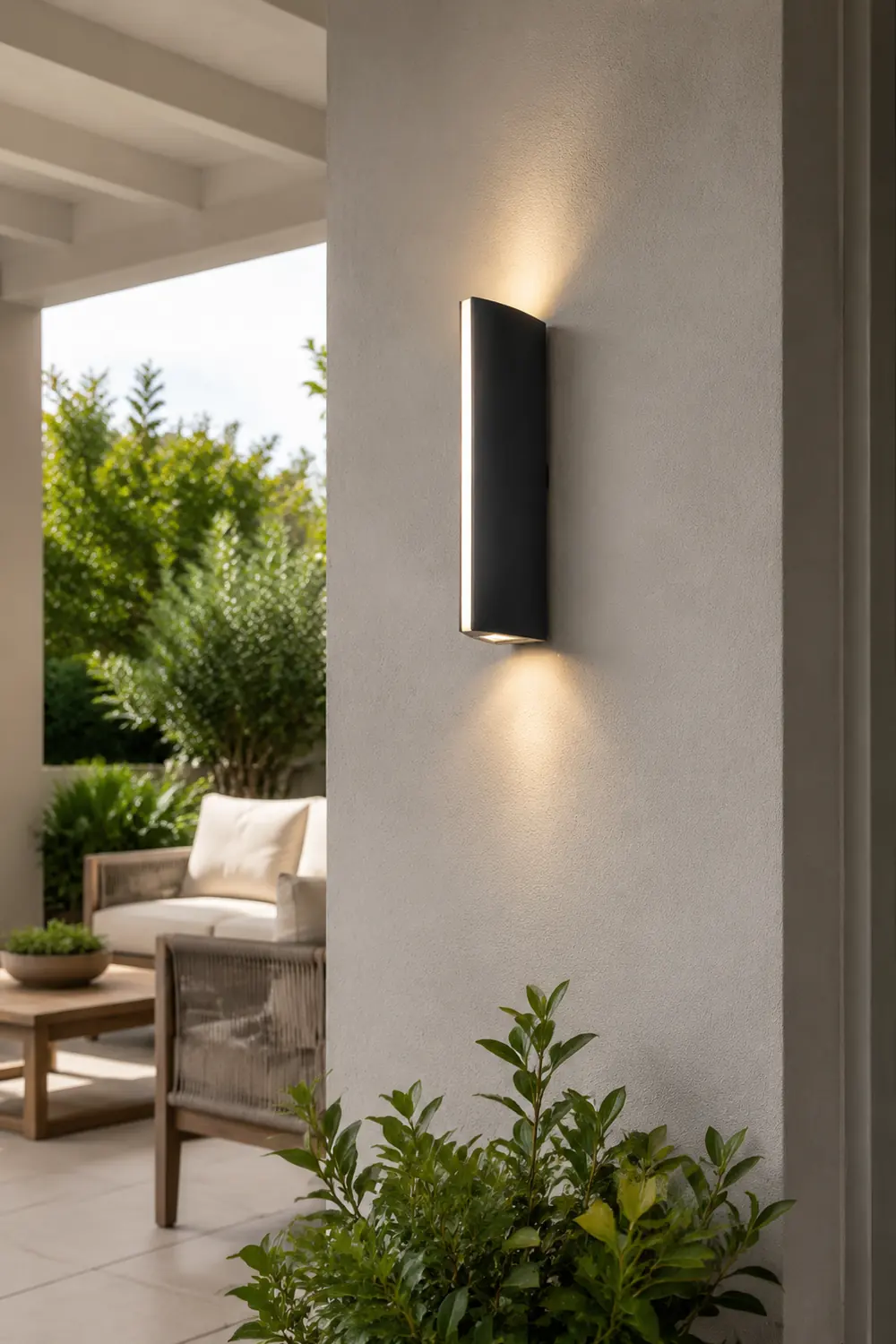 Orr Modern Triangular Prism Metal Outdoor Wall Lamp, Black/Silver - Lumpaz