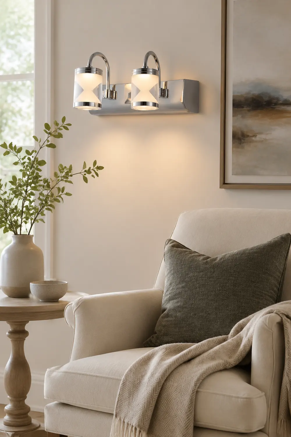 Leigh Modern Lantern Metal/Acrylic Wall Lamp, Silver - Lumpaz