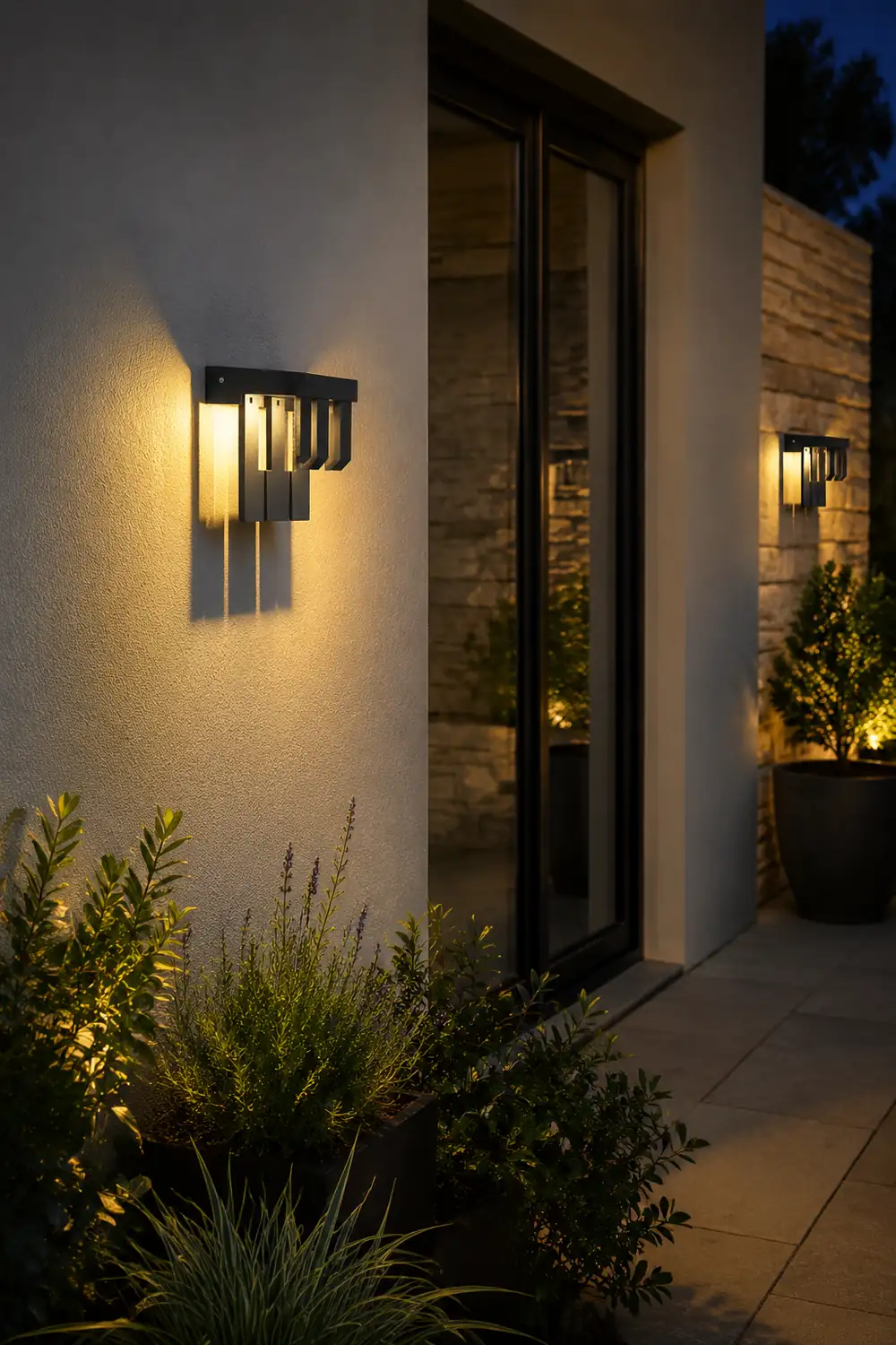 Orr Modern Minimallist Metal Solar Outdoor Garden/Yard Wall Lamp, Black - Lumpaz