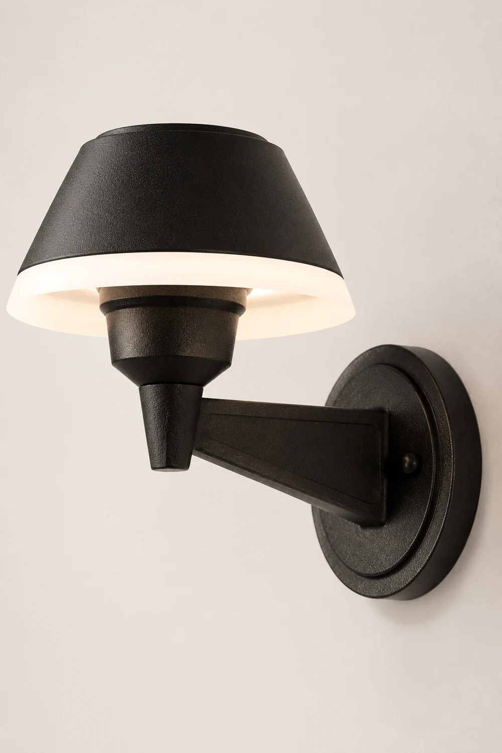 Carins Modern Bowl Metal/Acrylic Outdoor Waterproof Wall Lamp, Black - Lumpaz