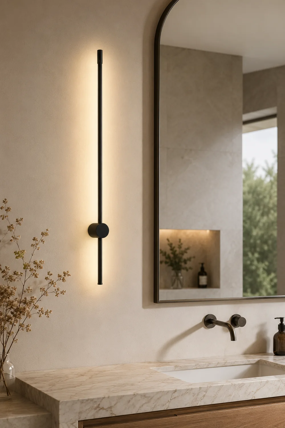 Edge Modern Minimalist LED Wall Reading Lamp, Black - Lumpaz