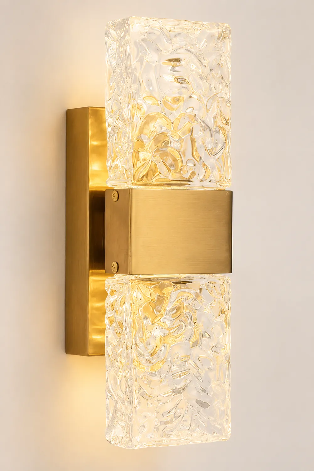 Kajetan Modern Rectangular Metal Wall Lamp, Gold - Lumpaz