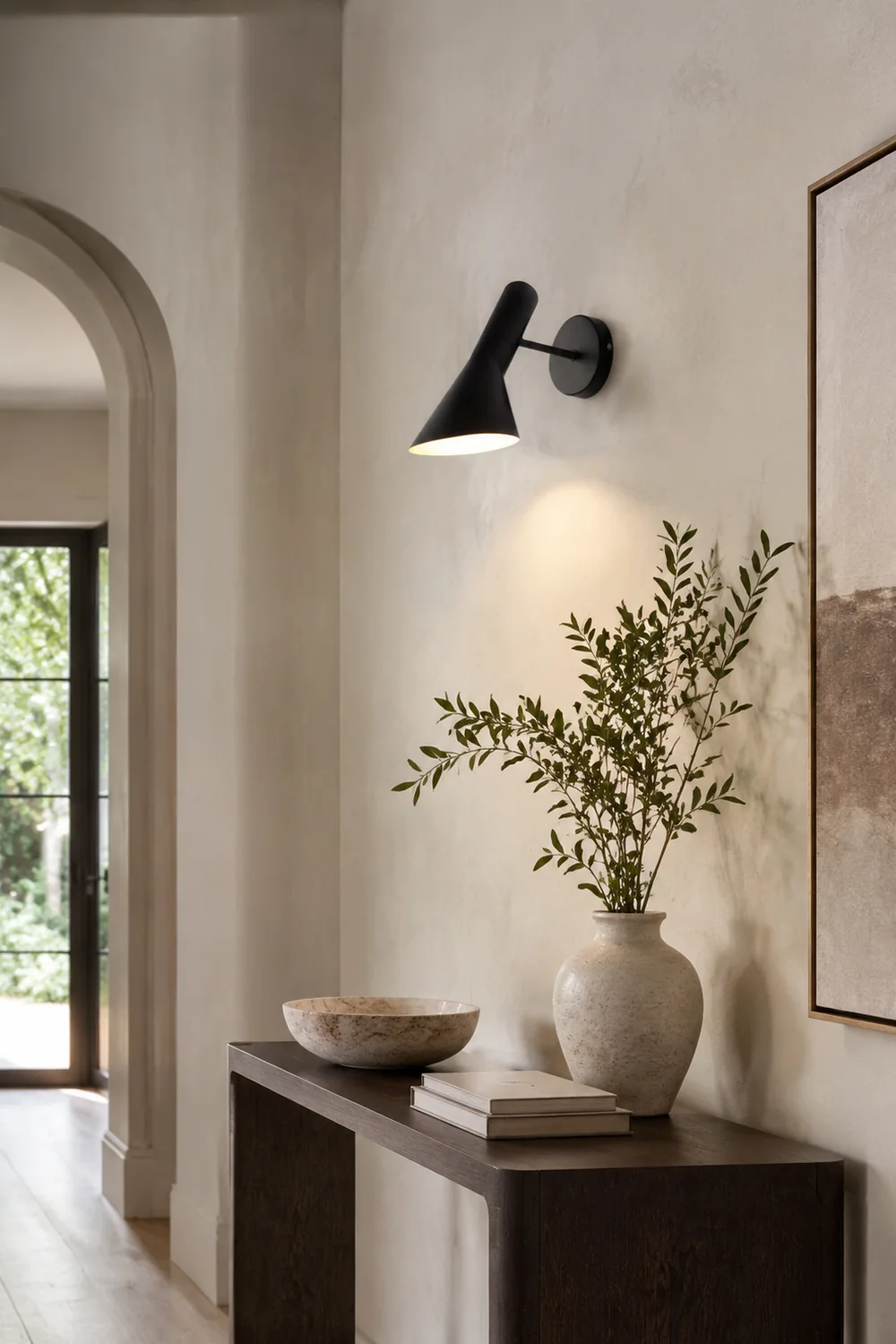 Brady Modern Cone Metal Wall Lamp, Black/White - Lumpaz
