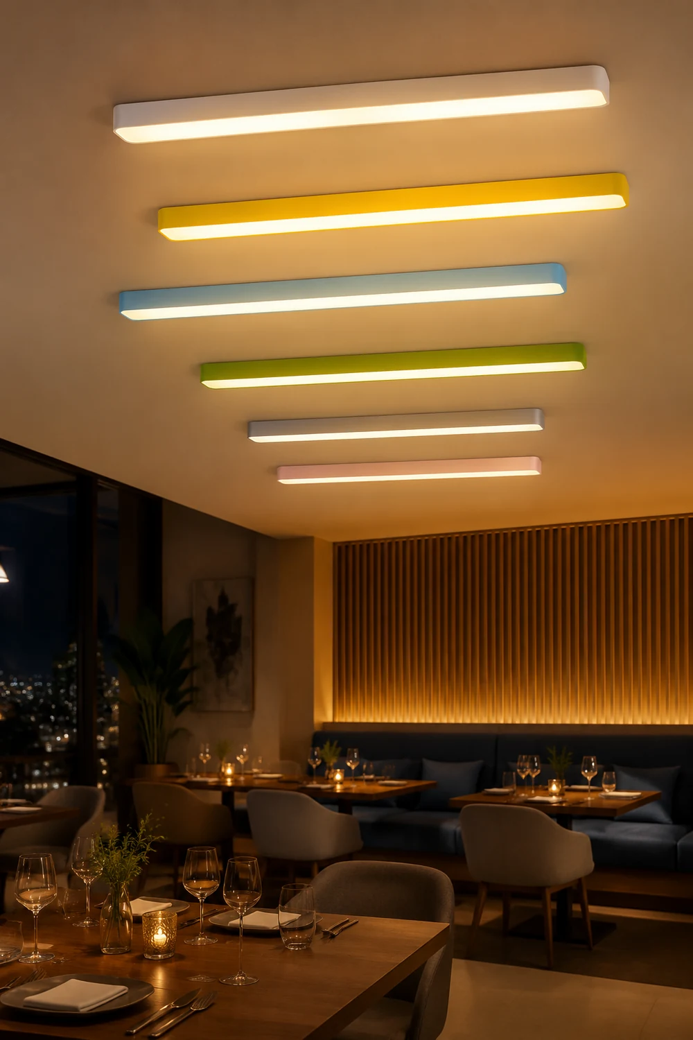 Edge Modern Linear Colorful Ceiling Light, Children Bedroom - Lumpaz