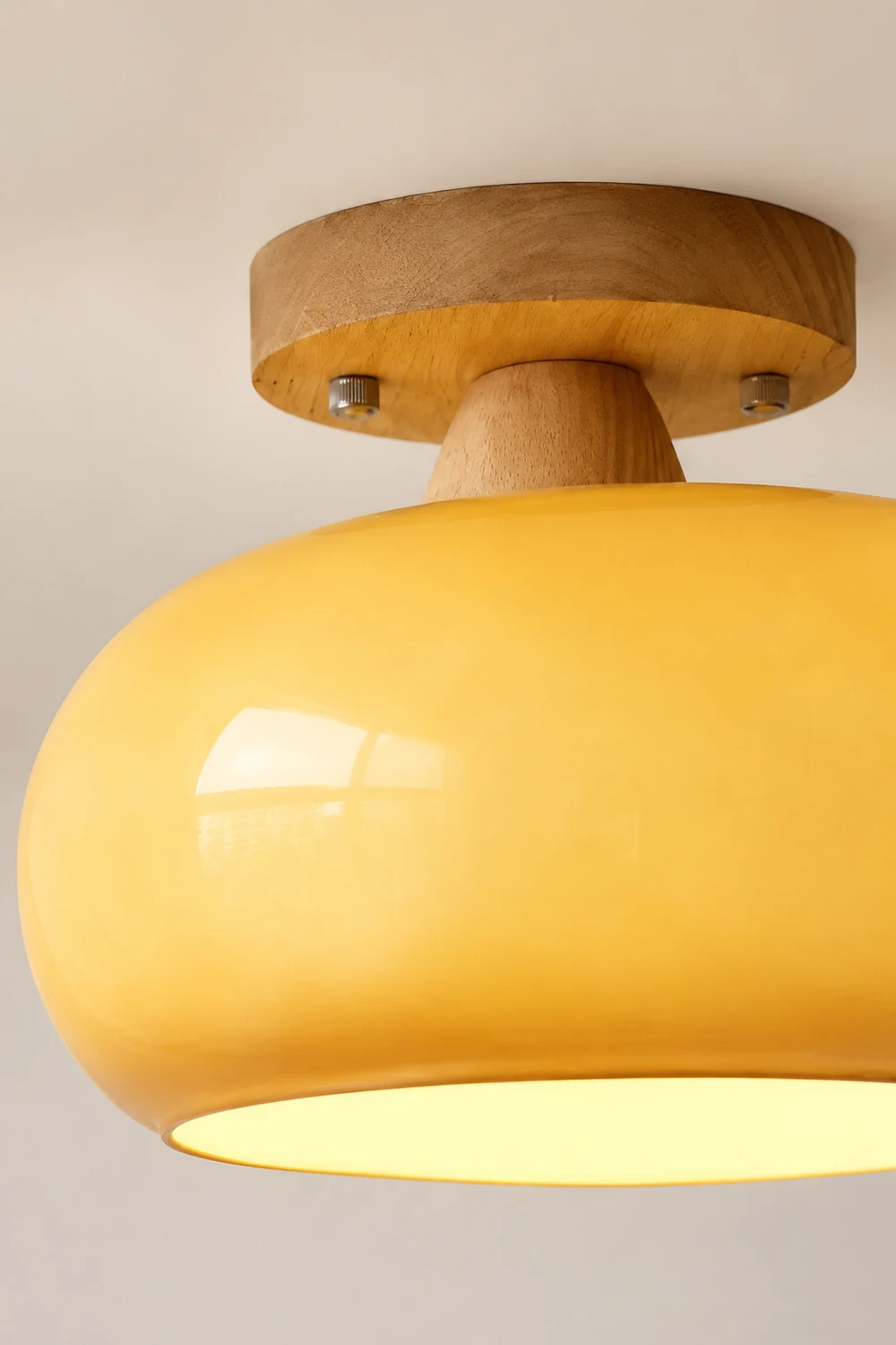 Hailie Modern LED Flush Mount Ceiling Light White Yellow Metal Living Room - Lumpaz