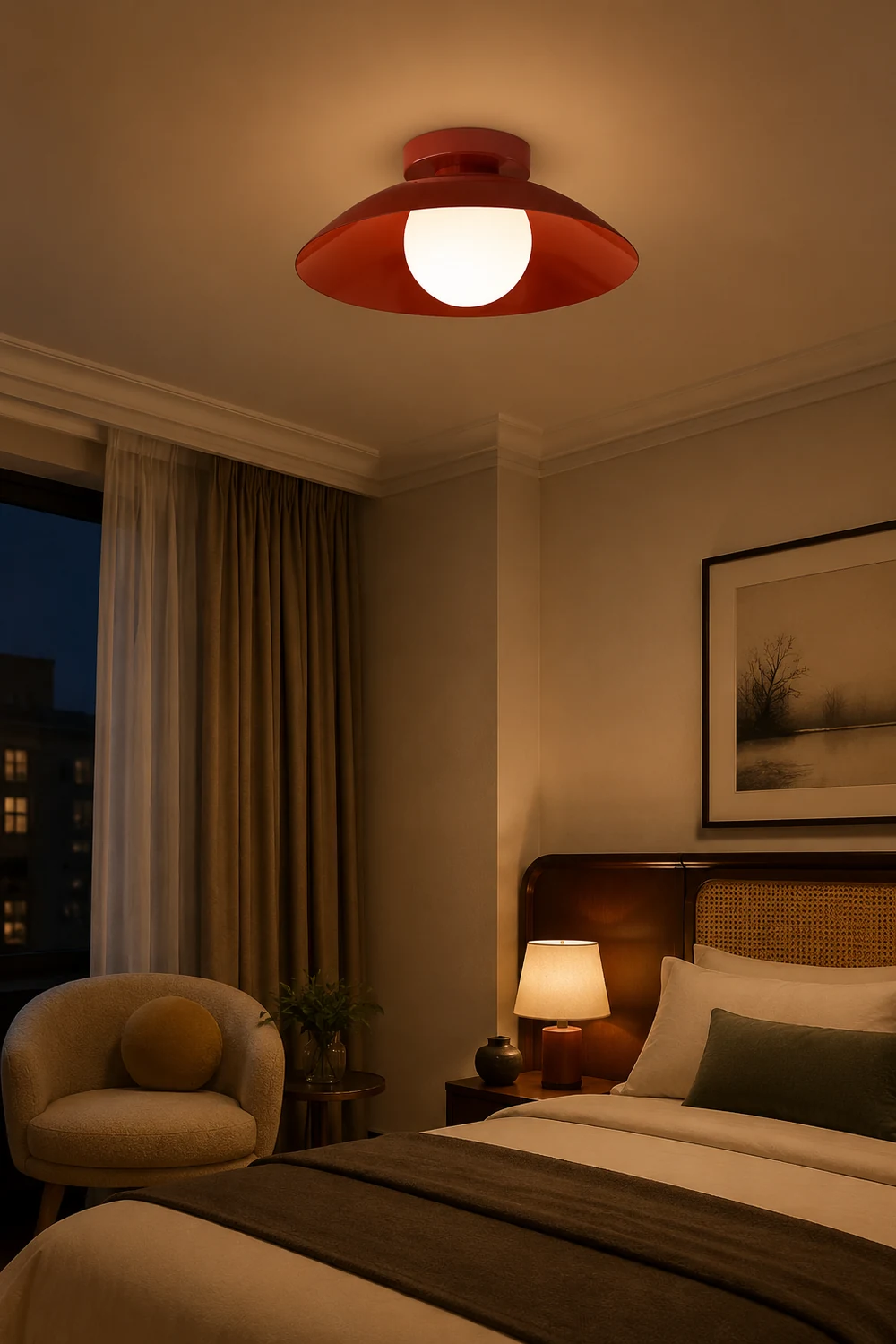 Cairns Modern Creative Flush Mount Ceiling Light Black/Red/Pink/Yellow Bedroom - Lumpaz