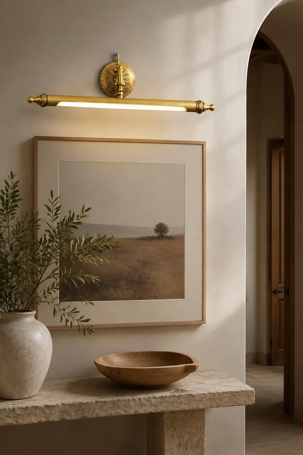Félicie Vintage Linear Resin&Glass Wall Lamps, Gold - Lumpaz