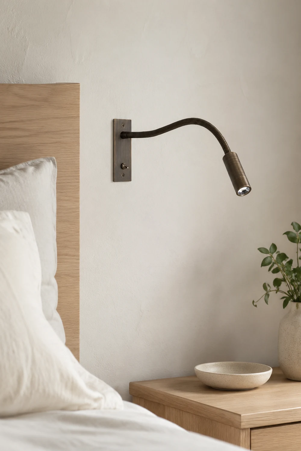 Orr Minimalist Reading Adjustable Spotlight Wall Lamp, Bronze/Nickel/Chrome - Lumpaz