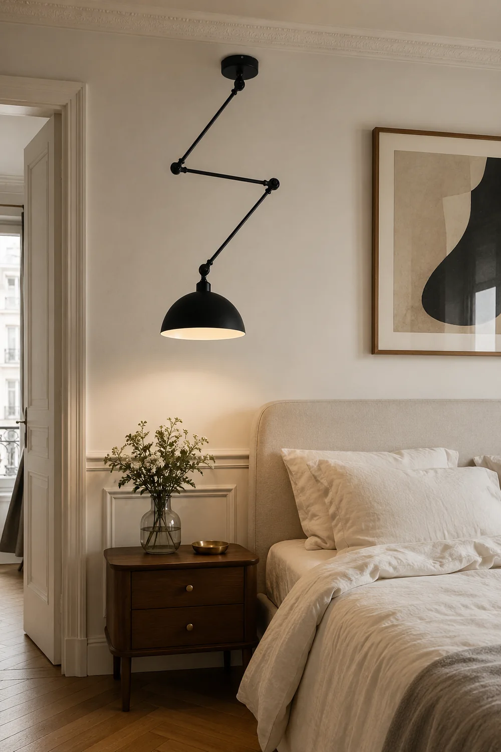 Minori Extendable Domed Pendant Light, Black/White/Red/Gold - Lumpaz