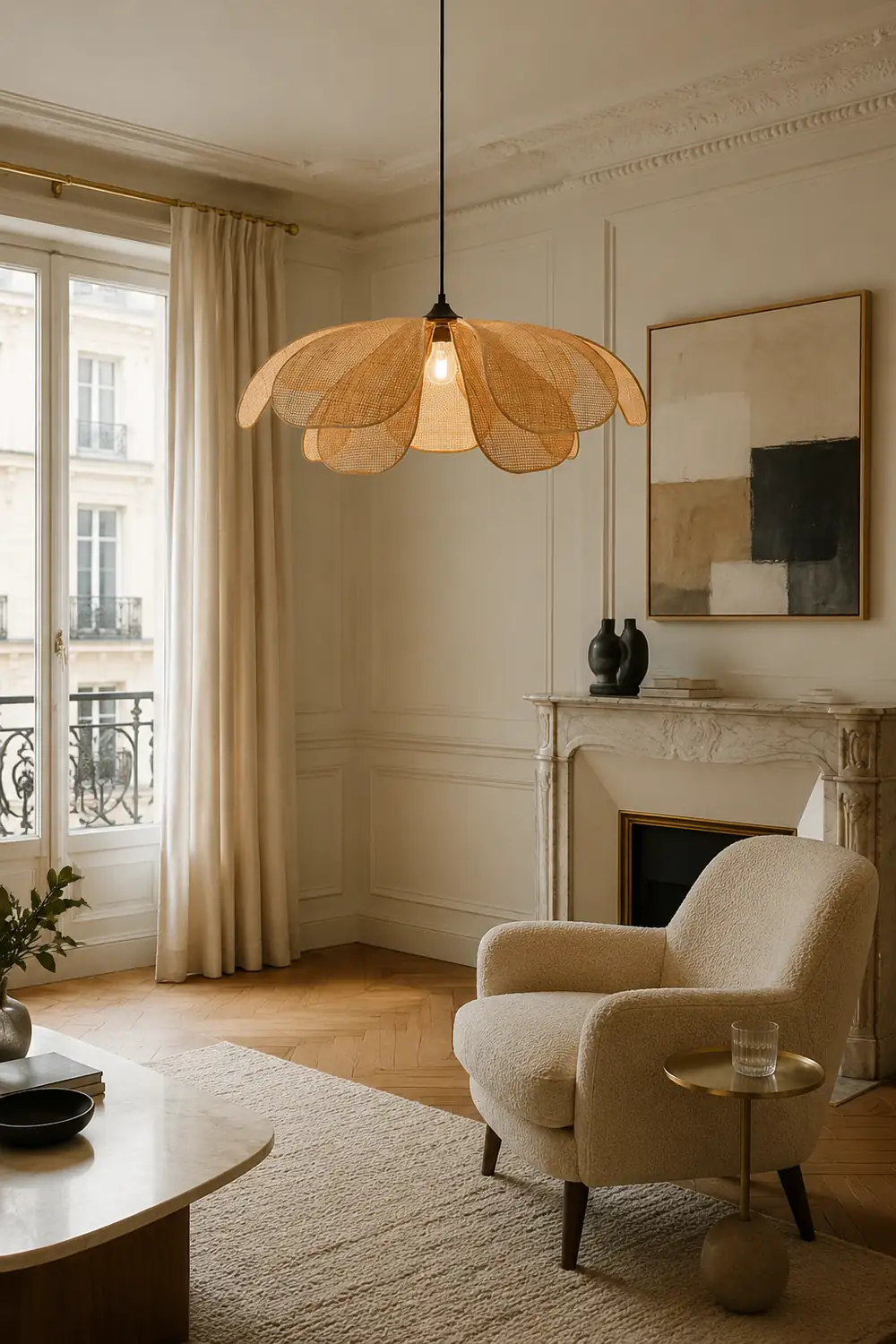 Ritta Handmade Pendant Light, Rattan/Willow Weave - Lumpaz