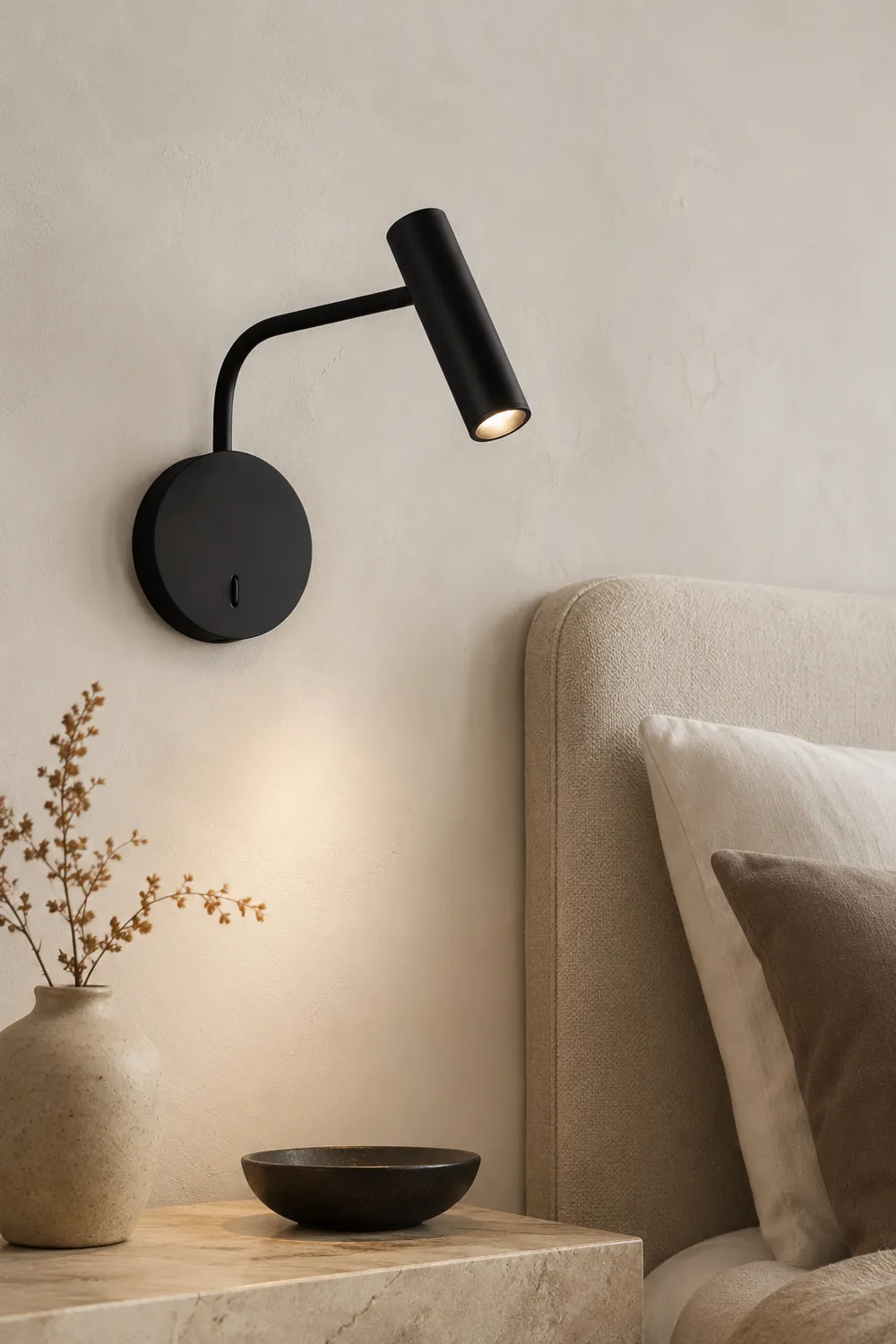Orr Wall Lamps Swing Arm Modern, LED Spotlight, Black/White/Gold, Corridor - Lumpaz