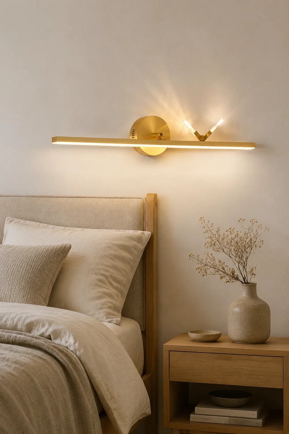 Kady Luxury Butterfly Linear Wall Lamp, Metal/Acrylic, Gold - Lumpaz