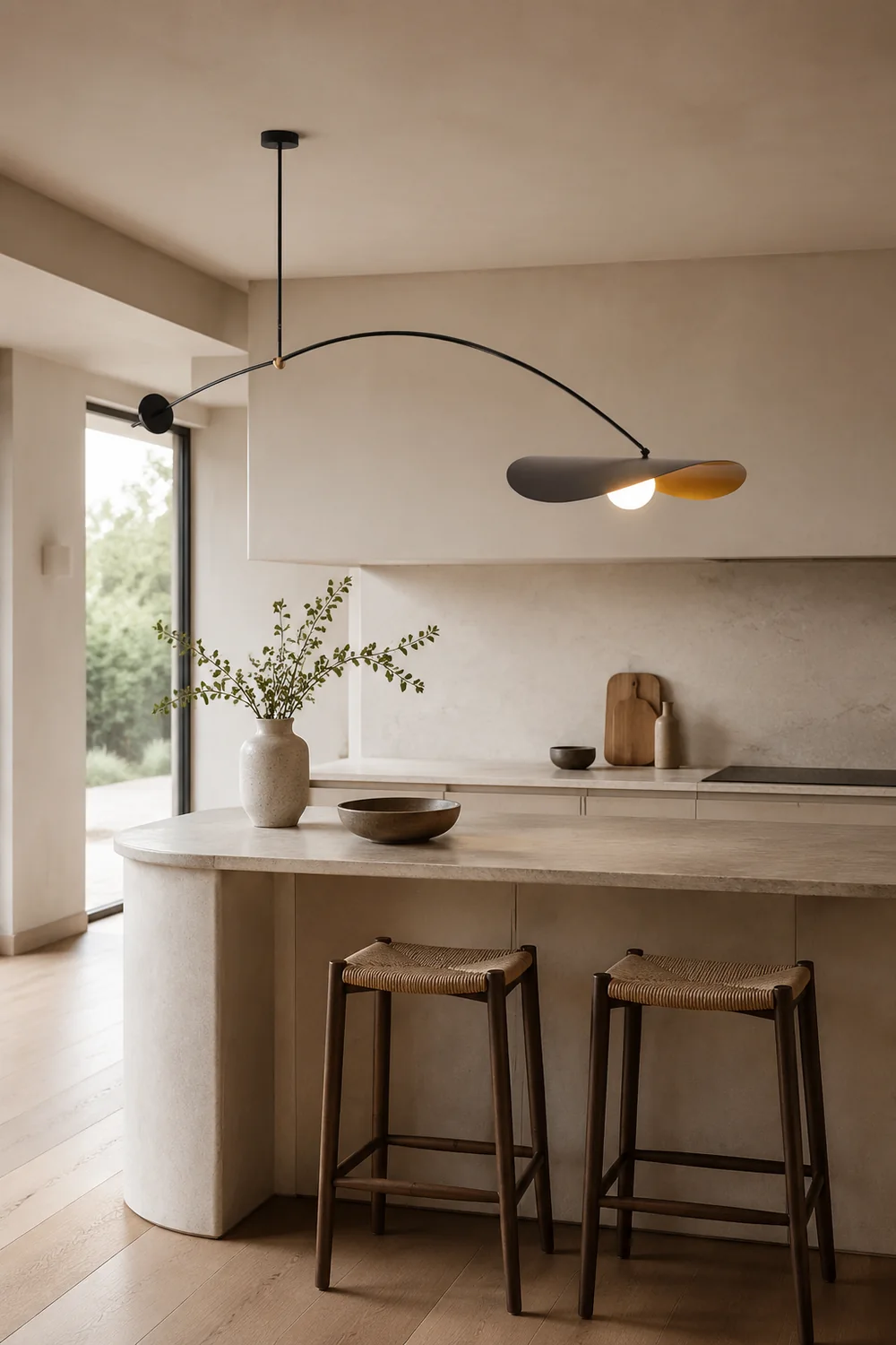 Carins Minimalist LED Leaf Shaped Metal Pendant Light Black/Gold - Lumpaz