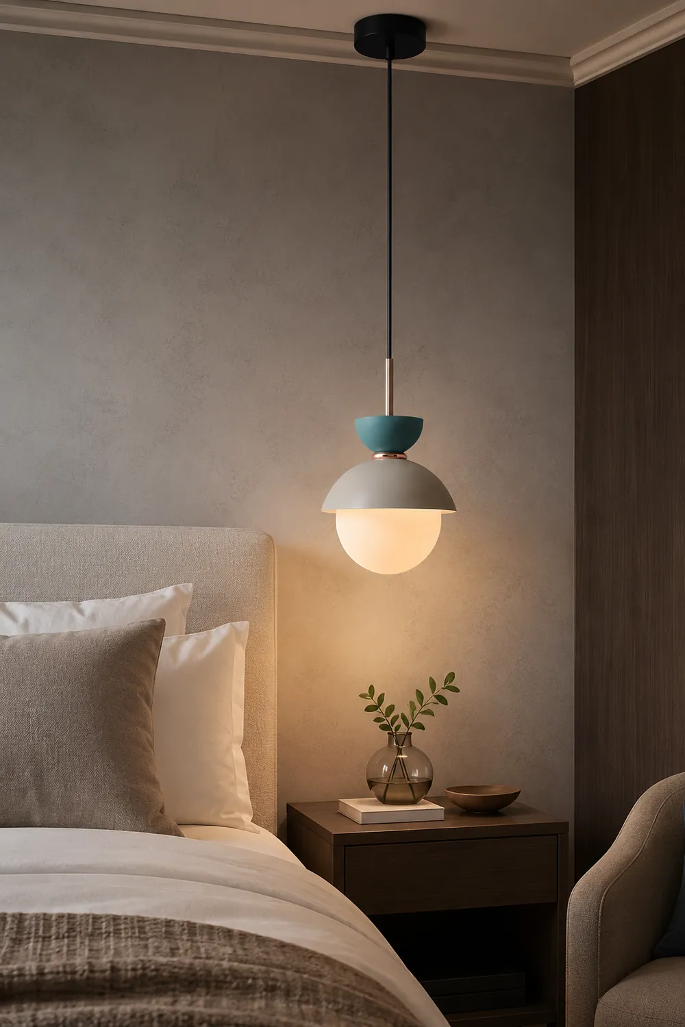 Cairns Nordic Metal Colorful Globe Pendant Light, Bedroom - Lumpaz