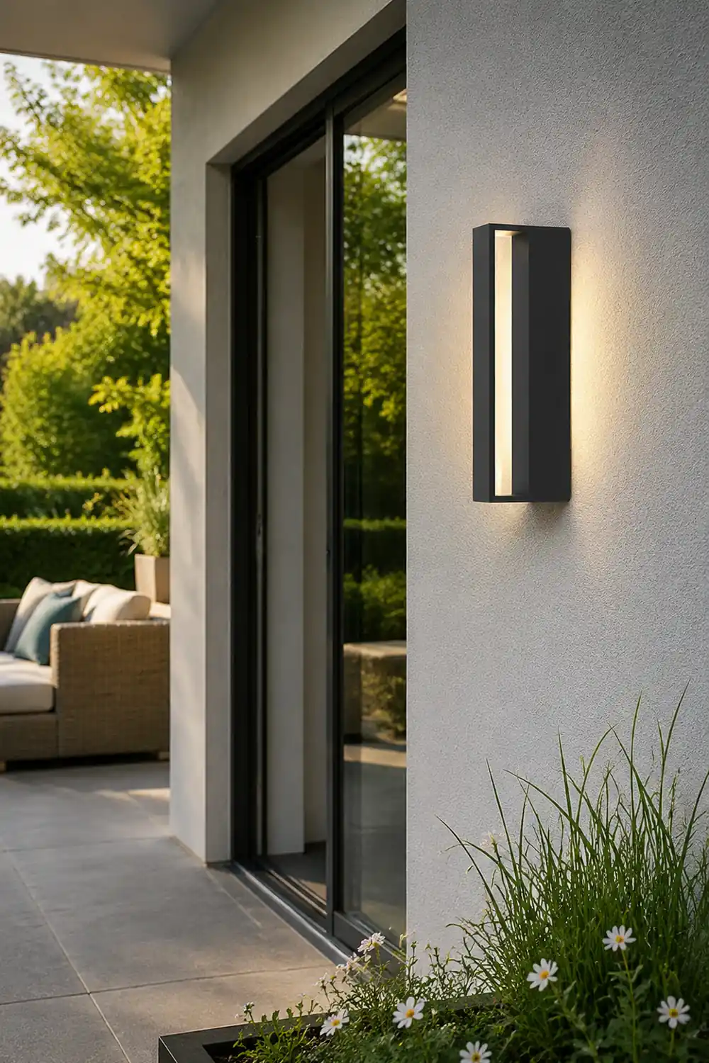 Orr Modern Hollow Metal/Acrylic Outdoor Wall Lamp, Black/White - Lumpaz