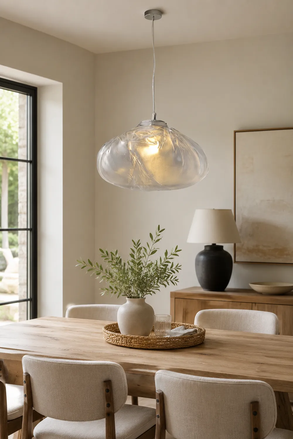 Byers Minimalist Spherical Metal/Glass Pendant Light, 3 Color - Lumpaz