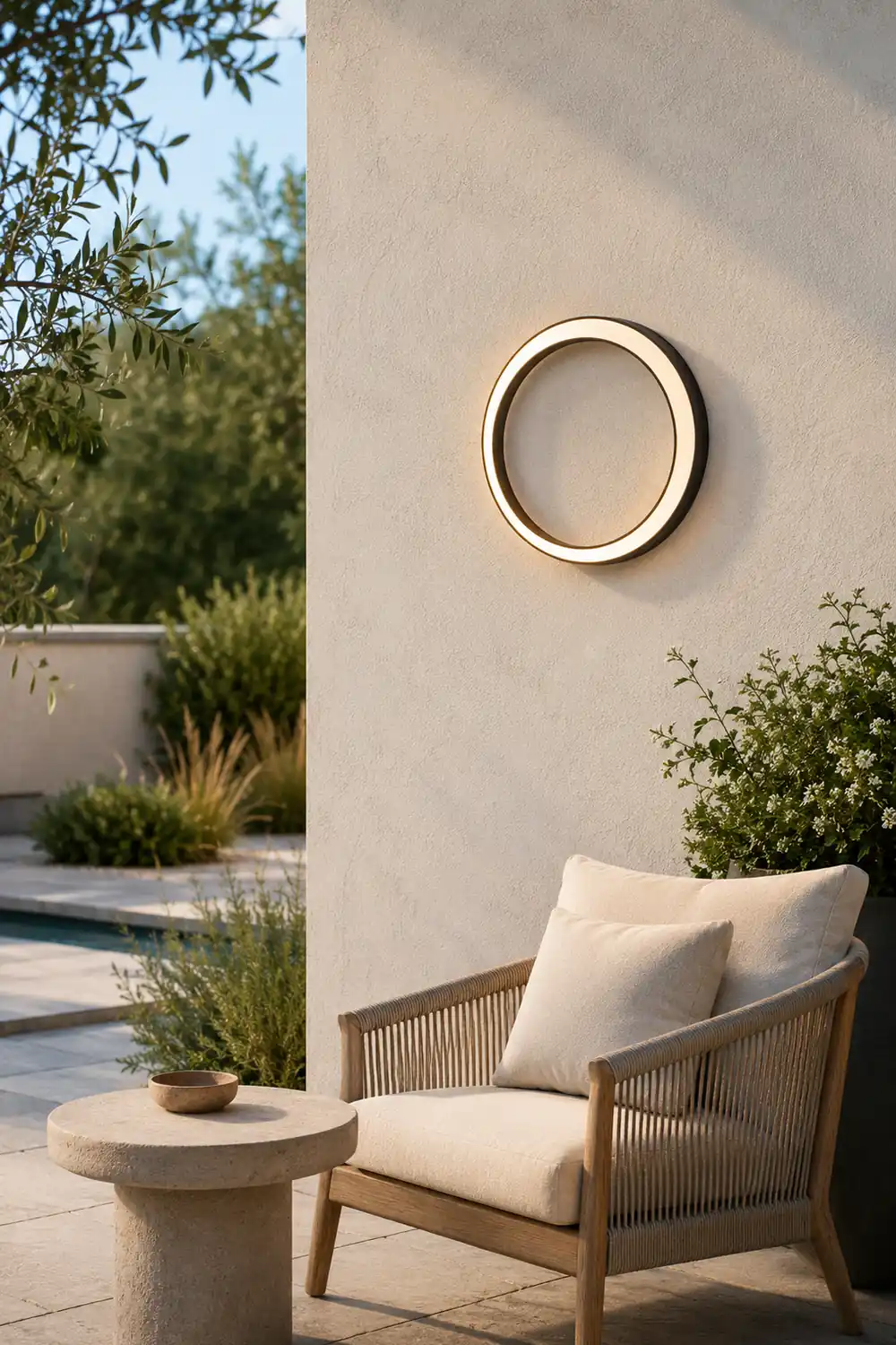 Elif Modern Ring Metal Wall Light, Art, Outdoor - Lumpaz